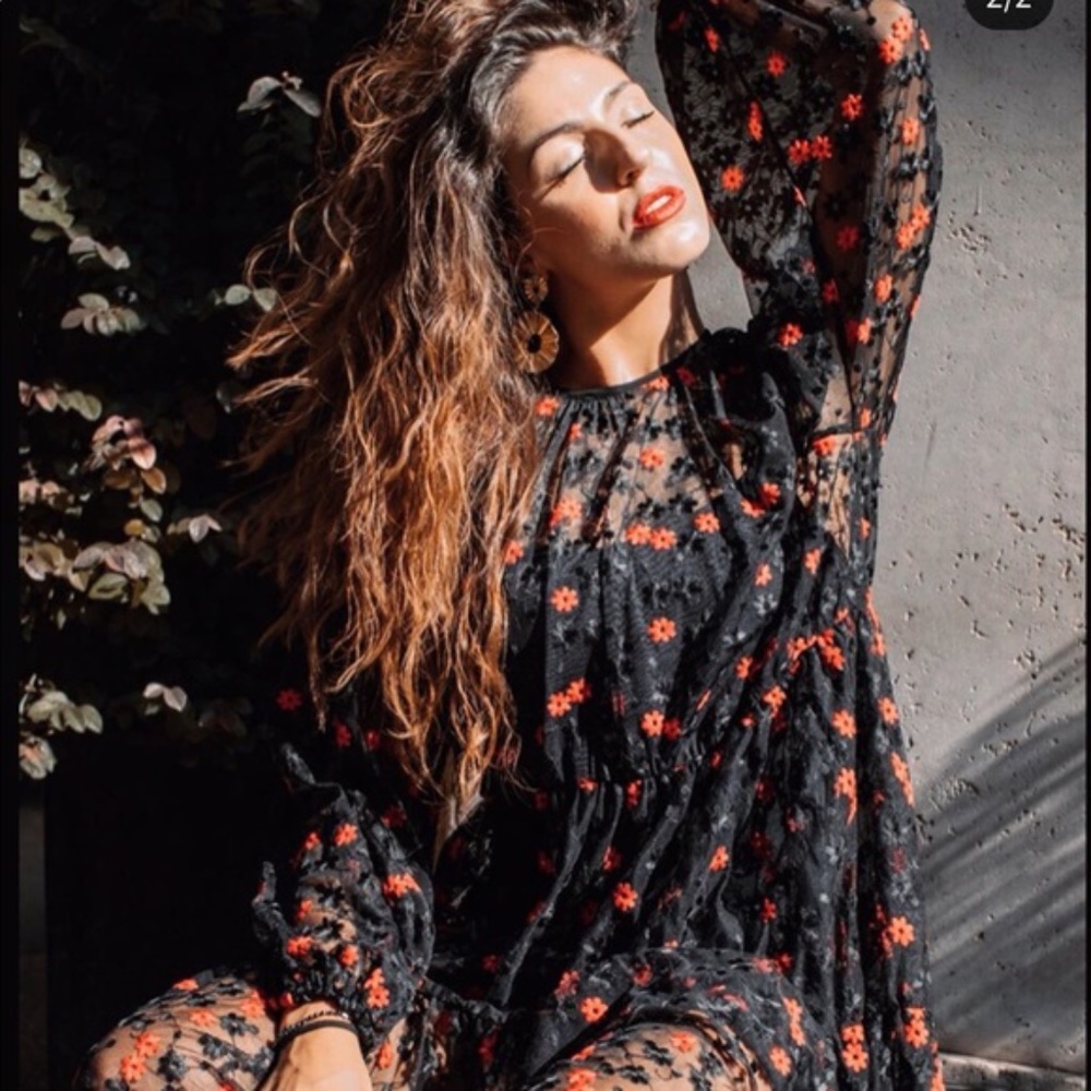 🌹NWT Zara Oversized Dress W Floral Embroidery🌹